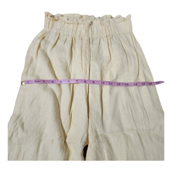 Morning view mesa linen pant in yellow wide leg flowy ankle crop high waisted - Picture 8 of 10